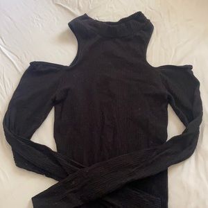 Free People Shoulderless Mock Neck shirt